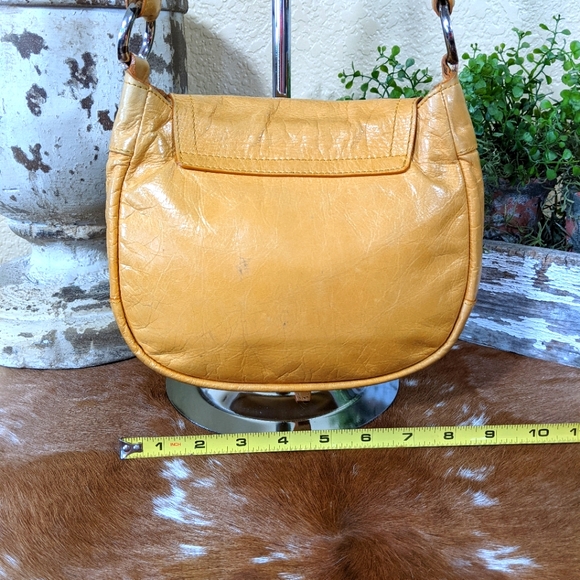 Lamarthe Tan Leather Crossbody Saddlebag Purse - Picture 2 of 12